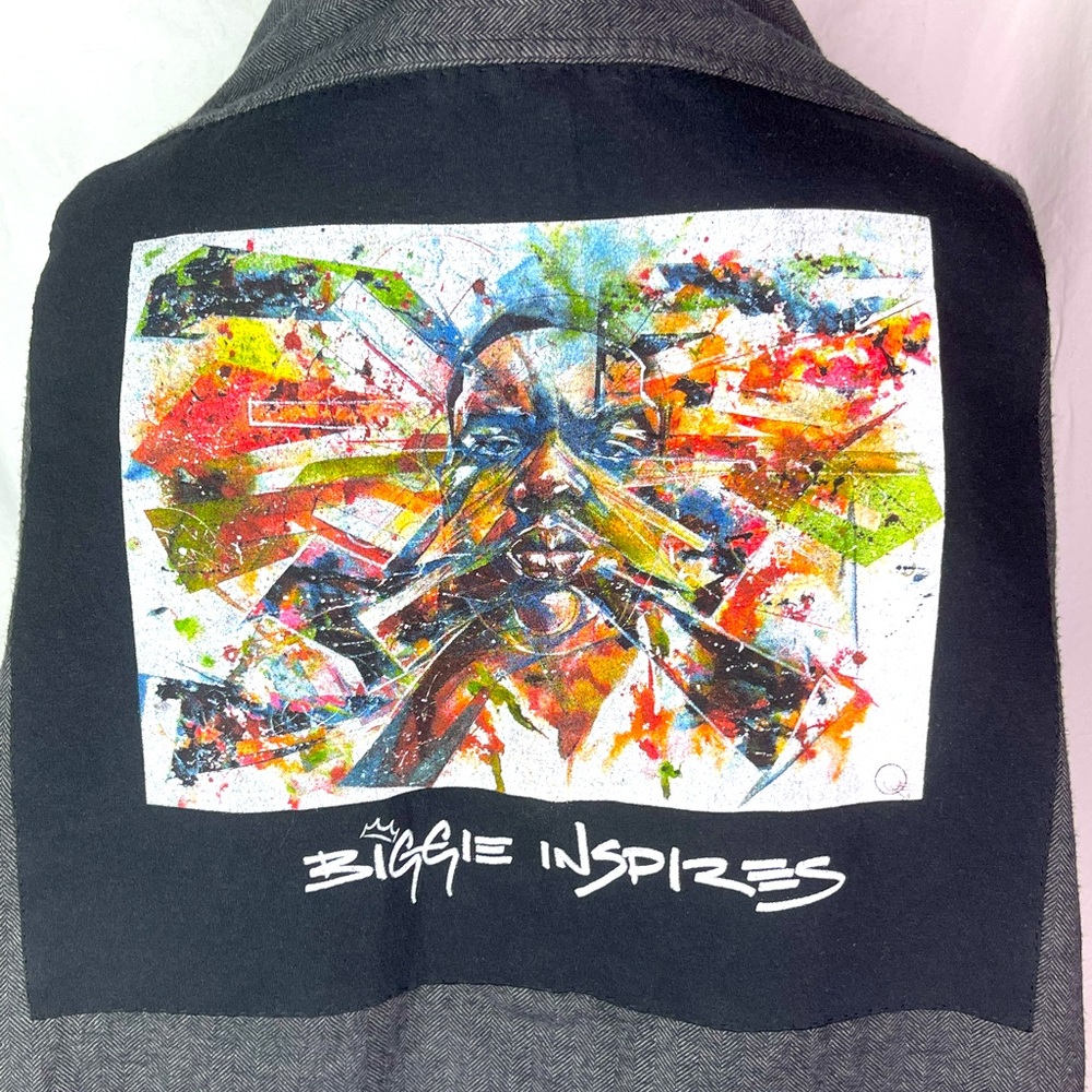 The Notorious B.I.G.-Biggie Inspires Upcycled Flannel Shirt-XL-Rap